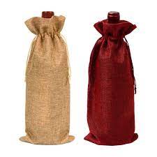 Wine Bottle Bags Gift Bags Bulk Jute with Drawstring Wine Totes Bottle Wrap Gift Pouches